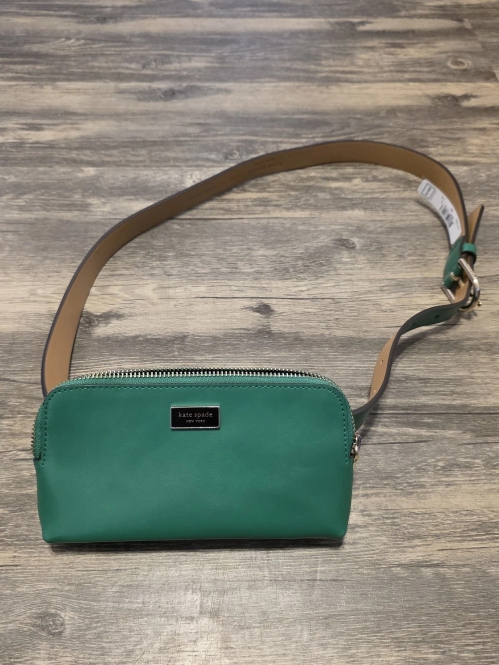 kate spade Green leather crossbody belt bag. New